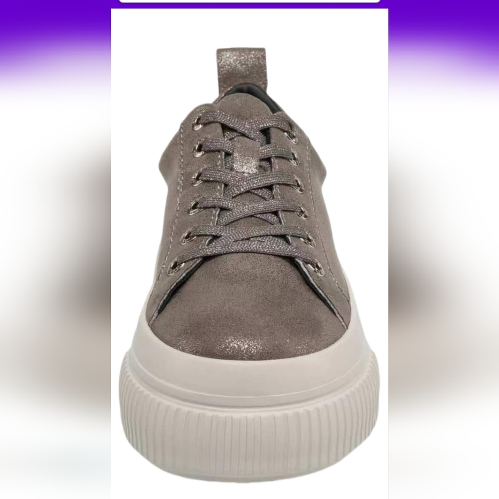 J/SLIDES Metallic Gray Platform Sneakers Women's Comfort Shoes 11M - Picture 2 of 9